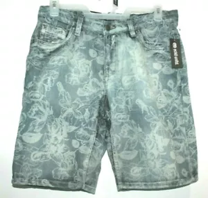 ECKO UNLTD. PANTALONES CORTOS VAQUEROS FLORALES CRISTAL TALLA 34 HOMBRE - Imagen 1 de 3