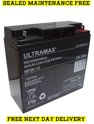 ULTRAMAX NP20-12 - 12V 20Ah Sealed Lead Acid Deep Cycle Battery - Image 1 of 2