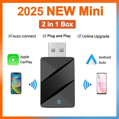 2 in 1 Carplay Wireless Adapter for iPhone Android USB Car Dongle Plug ＆ Play - Image 1 of 4
