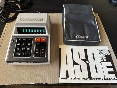 Casio AS-8E Desktop Calculator w/ Cover Vintage Plug In Made In Japan Tested - Image 1 of 4