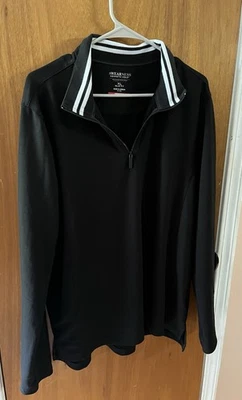 Jersey Kenneth Cole para hombre manga larga 1/4 cremallera top con cuello a rayas blancas Foto 1 de 3