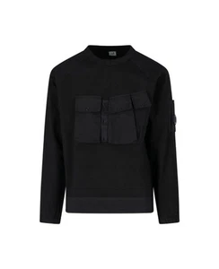 C.P. Company Heavy Jersey Mixed Sweatshirt Black - Imagen 1 de 4