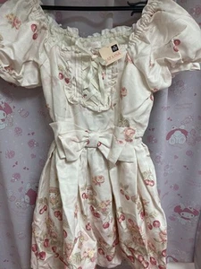 LIZLISA x My Melody Collaboration Lizmello Dress Cherry Pattern Free Size 0 JP m - Picture 1 of 5
