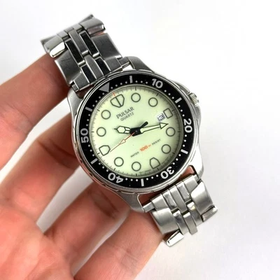 RARO Reloj de Buceo Hombre Vintage Pulsar de Seiko Japón V532 Funciona Batería Nueva Foto 1 de 4