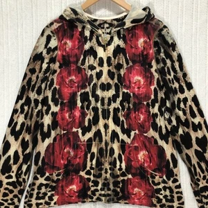 Sudadera con Capucha Cremallera Completa Leopardo Estampado Rosa Estrás Acentos Chaqueta Para Mujer Talla Grande - Imagen 1 de 8