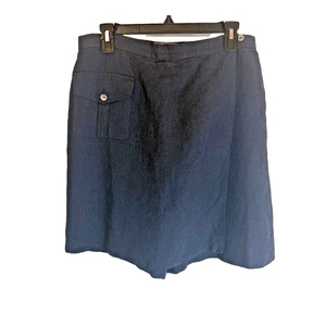 Liz Claiborne Skort 14 Mezcla de Lino Gris Carbón Preppy Beachy Summer Resort - Imagen 1 de 8