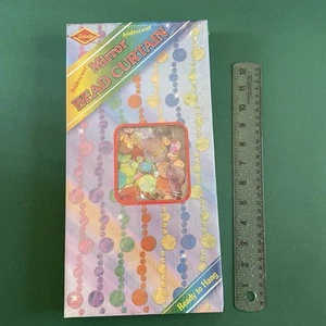Tenda vintage anni 90 Y2K con perline Beistle NOS - specchio arcobaleno iridescente - Foto 1 di 6