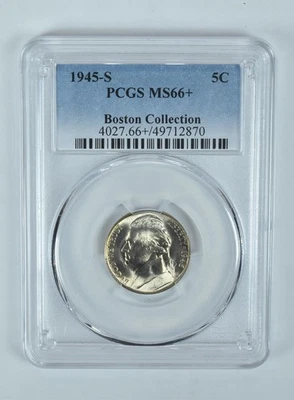 1945-S Jefferson Nickel Boston Collection MS66+ PCGS - Image 1 of 4