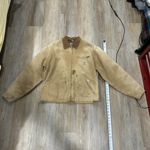 Vintage Carhartt Jacke Herren Large Detroit 6QLJ Canvas Quilt USA 100 Jahre - Bild 1 von 22