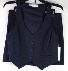 No Boundaries 2 Piece Vest and Skirt Set Black Soot Size S (4-6) - Picture 1 of 8