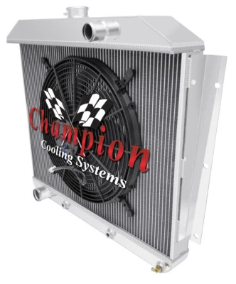 3 Row Aluminum Radiator W/ 16" Fan for 1949 - 1951 Mercury Car Ford Config - Изображение 1 из 4