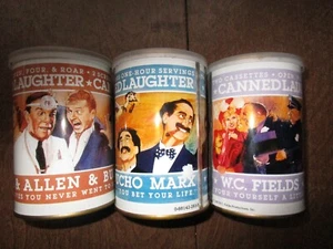 RARE  LOT   rare tin cans  WITH  CASSETTES  groucho  w.c.   burns & allen  ms230 - Imagen 1 de 2