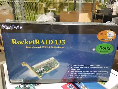 New Highpoint RocketRaid Dual-Channel PCI IDE ATA133 Raid HBA Controller Adapter - Image 1 of 3