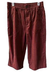 Madewell Corduroy Elastic Waist Cropped Pants Women's Size Medium Rust/ Brown - Picture 1 of 5