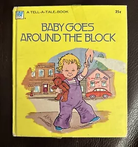 1973 Baby Goes Around The Block Whitman Tell-a-Tale Book HC - Foto 1 di 10