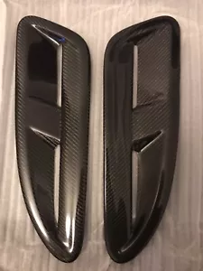 Jaguar XF XJ XK XE F Pace Carbon Fibre Hood Bonnet Vents Gloss Black Finish - Picture 1 of 21