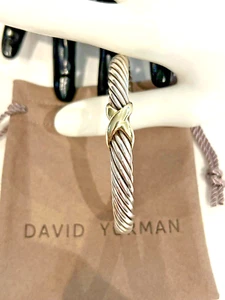 D.YURMAN.925-14KT CABLE 1-X-14kt.BRACELET-7.0mm-45.7GRMS-UUO-2 LIST-$970.00 - Picture 1 of 5