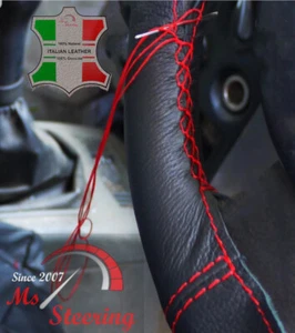 CUBIERTA DE VOLANTE CUERO NEGRO BMW E60 E61 03-10 CON DOBLE PUNTO ROJO - Imagen 1 de 2