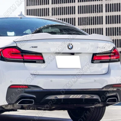 For 17-23 BMW 530i 540i 550i G30 G38 Pearl White Rear Trunk Spoiler Wing W-Power - Image 1 of 4