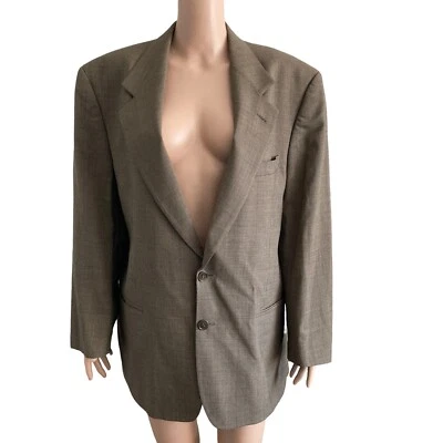 Vintage Daniel Hechter Blazer Mens 42R Brown 100% Virgin Wool 2 Button - Image 1 of 4