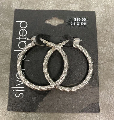 Pendientes de aro enchapados en plata para joyería de moda Foto 1 de 4