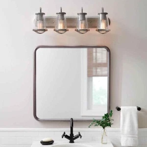 Home Decorators Georgina 32 in. 4-light Weathered Iron Industrial Indoor Vanity - Picture 1 of 12