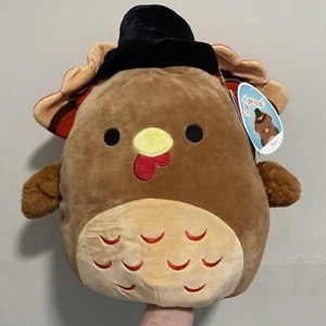 NUEVO CON ETIQUETAS Squishmallow Terry the Turkey con sombrero 12” Ultra Suave Relleno Acción de Gracias Raro - Imagen 1 de 3