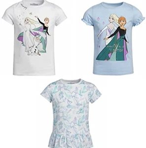 Disney Character Frozen II Soft Knit Cotton Tee Shirt 3-Pack 4T - Picture 1 of 4