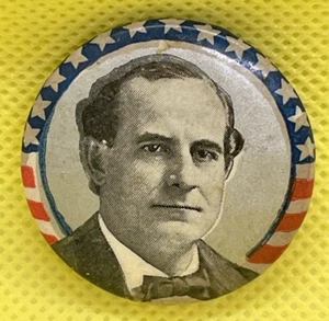 William J Bryan Campaign 1-1/4in Button Pinback Whitehead & Hoag Co - Picture 1 of 7