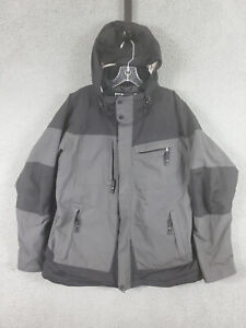 Precision Mountainwear Snowboard Ski Jacket Men's Size Medium Grey Black Coat