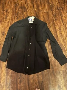 Herrenhemden. " Größe L. Baumwoll Viskose Mischung. Blau mit weißen Knöpfen - Bild 1 von 2