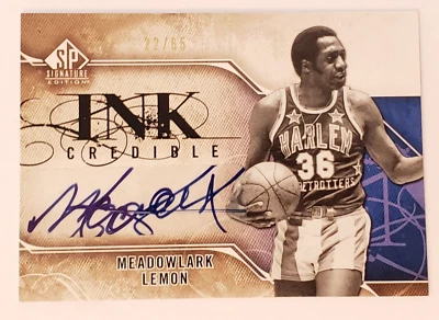 Meadowlark Lemon 2009-10 SP SIGNATURE EDITION INK CREDIBLE AUTO 22/65 AUTOGRAPH - Image 1 of 4