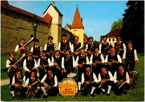 Stadtkapelle Town Marching Band Berching Germany 1980s Chrome Postcard 4x6 - Picture 1 of 2