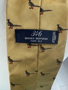 Brooks Brothers 346 Silk Embroidered Grouse Birds VINTAGE Made In USA Neck Tie - Picture 1 of 6