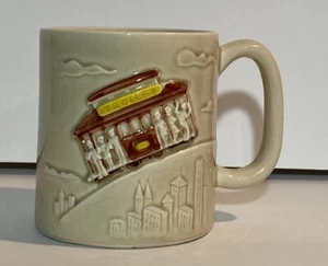 Otagiri Coffee Mug Cup Trolley San Francisco Vintage 1980 Ceramic Hand Painted - Picture 1 of 3