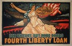 Beautiful Original WWI US "Fourth Liberty Loan" Poster 1918