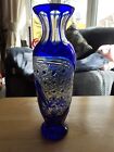French 19th Century Baccarat Bristol Blue Glass Vase c1850