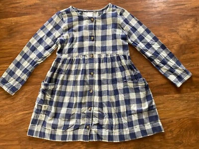 Vestido de flanela Hanna Andersson feminino azul escuro/claro xadrez búfalo tamanho 140 (10) - Imagem 1 de 4