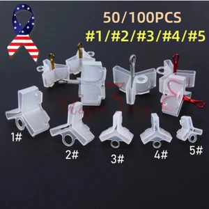 50/100pcs Treble Hook Covers Holders Protector #1-#5 Case Fishing Lure Safety - Picture 1 of 8