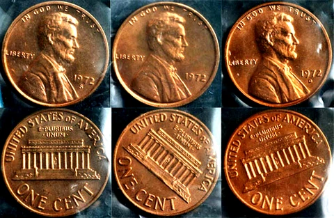1972 P  D S S GEM UNCIRCULATED  LINCOLN CENTS + PROOF (4 COINS) Cover