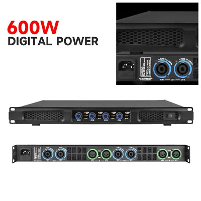 High-Tech 600W 4-Channel Digital Amplifier 2400 Watt Peak Output Slim & Portable - Image 1 of 4