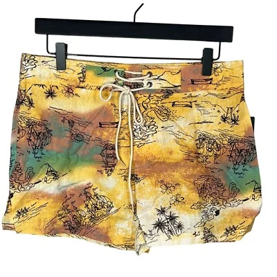 Pantalones Cortos Wild Fable Para Mujer Chinos Hawaianos Tropicales Mezcla de Lino Verano Informales Talla M Foto 1 de 4