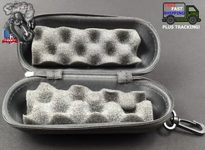 6.5" Black Medium Padded Hard Case w/ Hook Latch for Glass Smoking Pipes - Picture 1 of 12