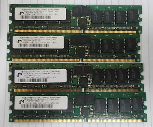 4x MICRON MT9VDDF6472Y-335F1 512MB DDR-333 ECC REG PC2700R Memory Modules - Picture 1 of 2