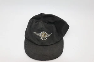 De colección Años 90 Harley Davidson Correa Trasera Gorra Sombrero Correa Cuero Negro Envejecido - Imagen 1 de 6