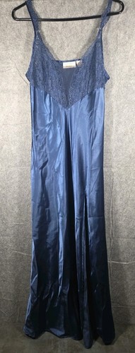 UNDERCOVER Abito lungo vintage Victoria Secret etichetta oro slip anni 90 blu royal raso sexy M