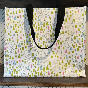 Pfadfindertasche Cindy Lou blau Print groß Geschenktüte Weihnachtsbäume grün rosa gold - Bild 1 von 12