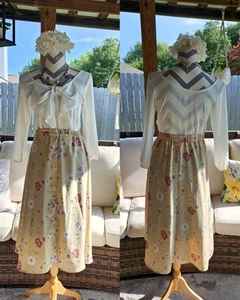 XS Women's Pastel Floral Sheer Midi Skirt - Picture 1 of 2