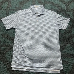 Peter Millar Shirt Men Medium Summer Comfort Polo Pina Skullada Pineapple Skulls - Picture 1 of 13