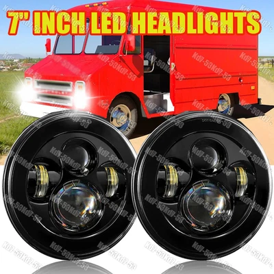 2x Faros LED de 7" Ojos de Ángel DRL haz alto-bajo para camioneta Chevrolet P10 P20 P30 Foto 1 de 4